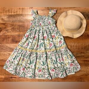 Haute Hippie Smocked Floral Dress With Hat Size 4
